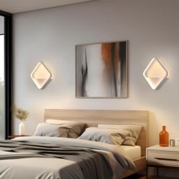 COMELY Indoor Wall Lights, 20W Modern Acrylic Square Wall Lights, 3000K, White - thumbnail 3