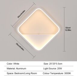 COMELY Indoor Wall Lights, 20W Modern Acrylic Square Wall Lights, 3000K, White - thumbnail 5