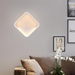 COMELY Indoor Wall Lights, 20W Modern Acrylic Square Wall Lights, 3000K, White - thumbnail 4