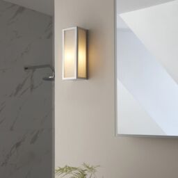 Loops Bathroom Wall Light Fitting - Chrome Plate & Frosted Glass Shade - Single Lamp in Clear - thumbnail 3