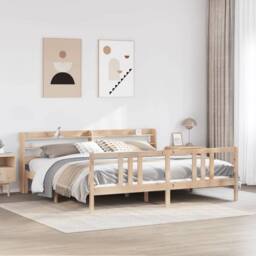 Berkfield Home Beautiful Bed Frame with Headboard without Mattress 200x200 cm in Light Tan - thumbnail 2