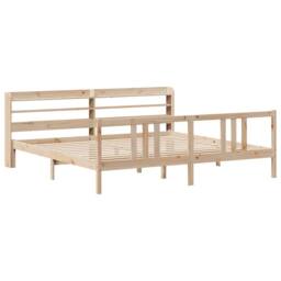 Berkfield Home Beautiful Bed Frame with Headboard without Mattress 200x200 cm in Light Tan - thumbnail 1