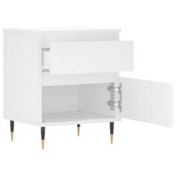 Berkfield Home Bedside Cabinet White 40x35x50 cm Engineered Wood - Size: 40 x 35 x 50 cm - thumbnail 6