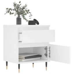 Berkfield Home Bedside Cabinet White 40x35x50 cm Engineered Wood - Size: 40 x 35 x 50 cm - thumbnail 3