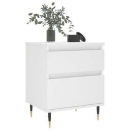 Berkfield Home Bedside Cabinet White 40x35x50 cm Engineered Wood - Size: 40 x 35 x 50 cm - thumbnail 4