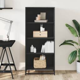 Berkfield Home Modern Bookcase Black 60x35x139 cm Engineered Wood - Size: 60 x 35 x 139 cm - thumbnail 1