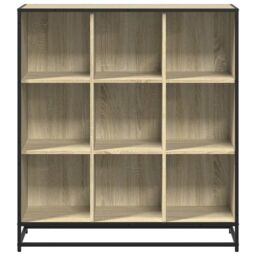 Berkfield Home Bookcase Sonoma Oak 97.5x33x107.5 cm Engineered Wood & Metal in Brown - thumbnail 4