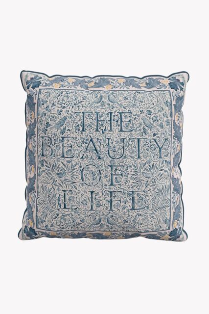 Morris & Co 'Trent' Cotton Cushion in Blue - Size: 50 cm x 50 cm - image 1
