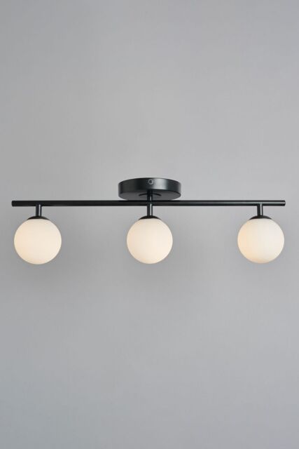 BHS Lighting Nancy Satin Brass Flush Bathroom Ceiling Light in Black - image 1