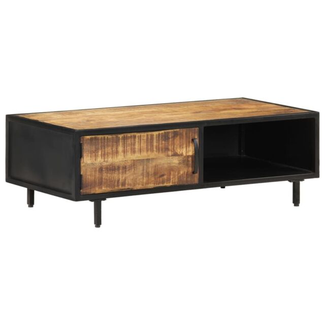 Berkfield Home Coffee Table 105x50x35 cm Rough Mango Wood in Brown - Size: 105 x 50 x 35 cm - image 1