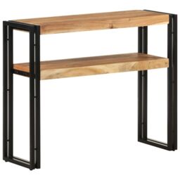 Berkfield Home Console Table 90x30x75 cm Solid Acacia Wood in Brown - Size: 90 x 30 x 75 cm - thumbnail 1