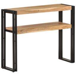 Berkfield Home Console Table 90x30x75 cm Solid Acacia Wood in Brown - Size: 90 x 30 x 75 cm - thumbnail 6