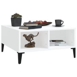 Berkfield Home Coffee Table White 60x60x30 cm Engineered Wood - Size: 60 x 60 x 30 cm - thumbnail 5