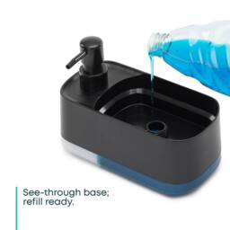 EONLION 2 in 1 Soap Dispenser with Sponge Holder in Black - thumbnail 1