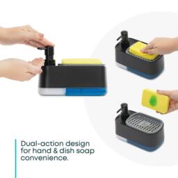EONLION 2 in 1 Soap Dispenser with Sponge Holder in Black - thumbnail 5