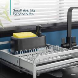 EONLION 2 in 1 Soap Dispenser with Sponge Holder in Black - thumbnail 4