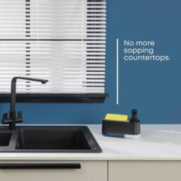 EONLION 2 in 1 Soap Dispenser with Sponge Holder in Black - thumbnail 2