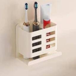 Havendro White Wall Mounted Toothbrush Holder Self Adhesive Storage Rack - thumbnail 3