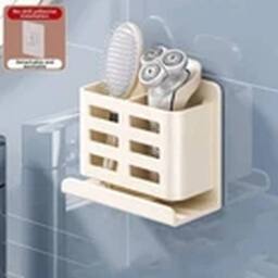 Havendro White Wall Mounted Toothbrush Holder Self Adhesive Storage Rack - thumbnail 2