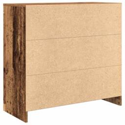Berkfield Home Sideboard with Drawer Old Wood 80x34x76 cm Engineered Wood in Brown - Size: 80 x 34 x 76 cm - thumbnail 8