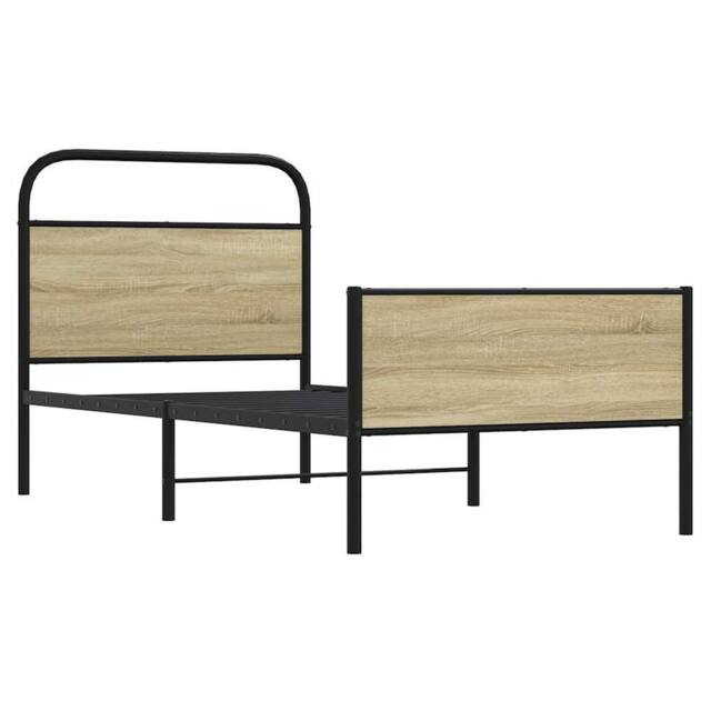 Berkfield Home Elegant Bed Frame without Mattress 80x200 cm Sonoma Oak Engineere in Brown - image 1