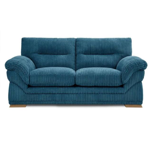 Bliss Furniture Amalfi 2 Seater Claude Sofa Modern Plush Fabric in Blue - Size: 2 Pack - image 1