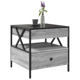 Berkfield Home Decorative Coffee Table with Infinity LED Grey Sonoma 50x50x51 cm - Size: 50 x 50 x 51 cm - thumbnail 5