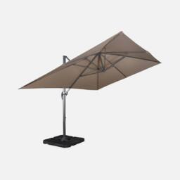 sweeek 3x4m Offset Rectangular Parasol With 50x50cm Weighted Slabs in Brown - Size: 50x50 cm - thumbnail 3