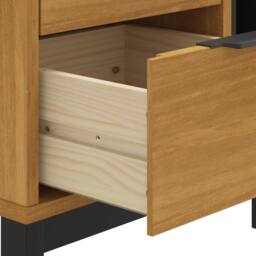 "Berkfield Home Beautiful Bedside Cabinet ""FLAM"" 49x35x50 cm Solid Wood Pine in Brown - Size: 49 x 35 x 50 cm" - thumbnail 8