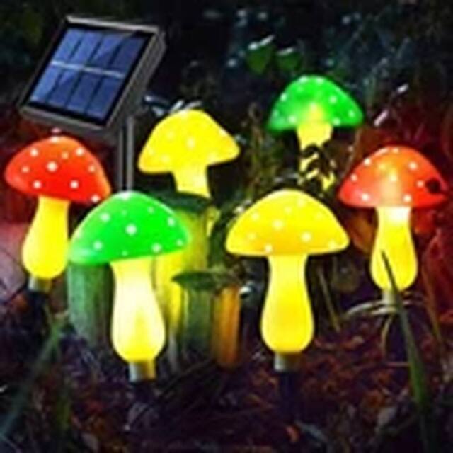 Havendro 6Pcs Multi Solar Mushroom Fairy String Lights LED Garden Ornament - image 1