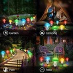 Havendro 6Pcs Multi Solar Mushroom Fairy String Lights LED Garden Ornament - thumbnail 4