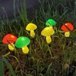 Havendro 6Pcs Multi Solar Mushroom Fairy String Lights LED Garden Ornament - thumbnail 5
