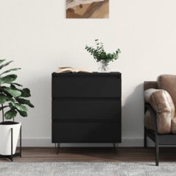 Berkfield Home Sideboard Black 60x35x70 cm Engineered Wood - Size: 60 x 35 x 70 cm - thumbnail 1