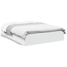 Berkfield Home Bed Frame with Drawers without Mattress White 120x190 cm Small Double - thumbnail 1