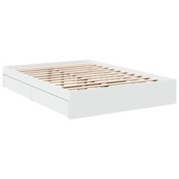 Berkfield Home Bed Frame with Drawers without Mattress White 120x190 cm Small Double - thumbnail 3