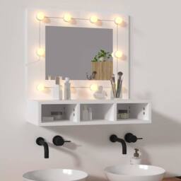 Berkfield Home Mirror Cabinet with LED White 60x31.5x62 cm - thumbnail 2