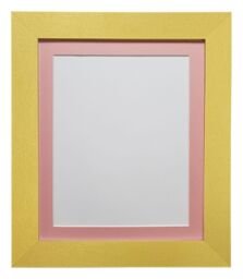 Frames & Mirrors 4U Metro Gold Frame with Pink Mount for Image Size A4