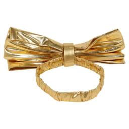 EONLION 4X Gold 50cm Large Metallic Chair Bows Sashes Party Decor - thumbnail 1