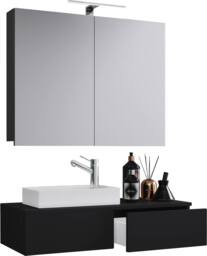 VCM 3tlg washroom washbasin Gudas cabinet in Black - thumbnail 6