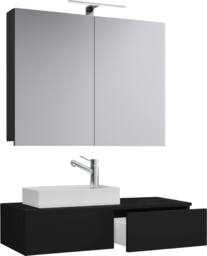VCM 3tlg washroom washbasin Gudas cabinet in Black - thumbnail 4