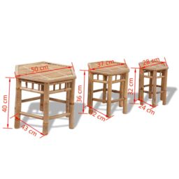 Berkfield Home Garden Stools 3 pcs Bamboo in Brown - thumbnail 5