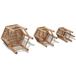 Berkfield Home Garden Stools 3 pcs Bamboo in Brown - thumbnail 4