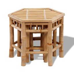 Berkfield Home Garden Stools 3 pcs Bamboo in Brown - thumbnail 2