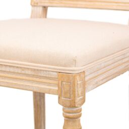 Nordlys Set of 2 Classic Dining Room Chairs Wood Cane Rattan Fabric in Beige - thumbnail 7