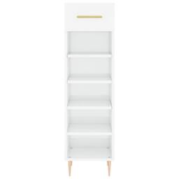 Berkfield Home Shoe Cabinet High Gloss White 30x35x105 cm Engineered Wood - Size: 30 x 35 x 105 cm - thumbnail 6