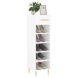 Berkfield Home Shoe Cabinet High Gloss White 30x35x105 cm Engineered Wood - Size: 30 x 35 x 105 cm - thumbnail 1