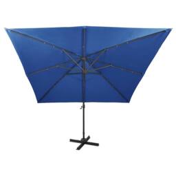 Berkfield Home Durable Cantilever Umbrella with Pole & LED Lights Azure Blue 300 cm - thumbnail 5