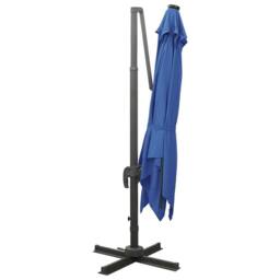 Berkfield Home Durable Cantilever Umbrella with Pole & LED Lights Azure Blue 300 cm - thumbnail 1
