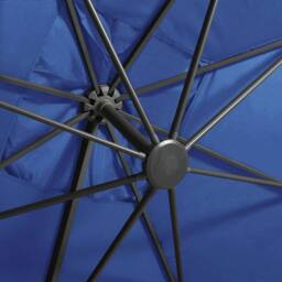 Berkfield Home Durable Cantilever Umbrella with Pole & LED Lights Azure Blue 300 cm - thumbnail 9