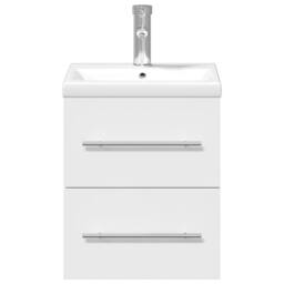 Berkfield Home Bathroom Sink Cabinet with Built-in Basin White - thumbnail 4